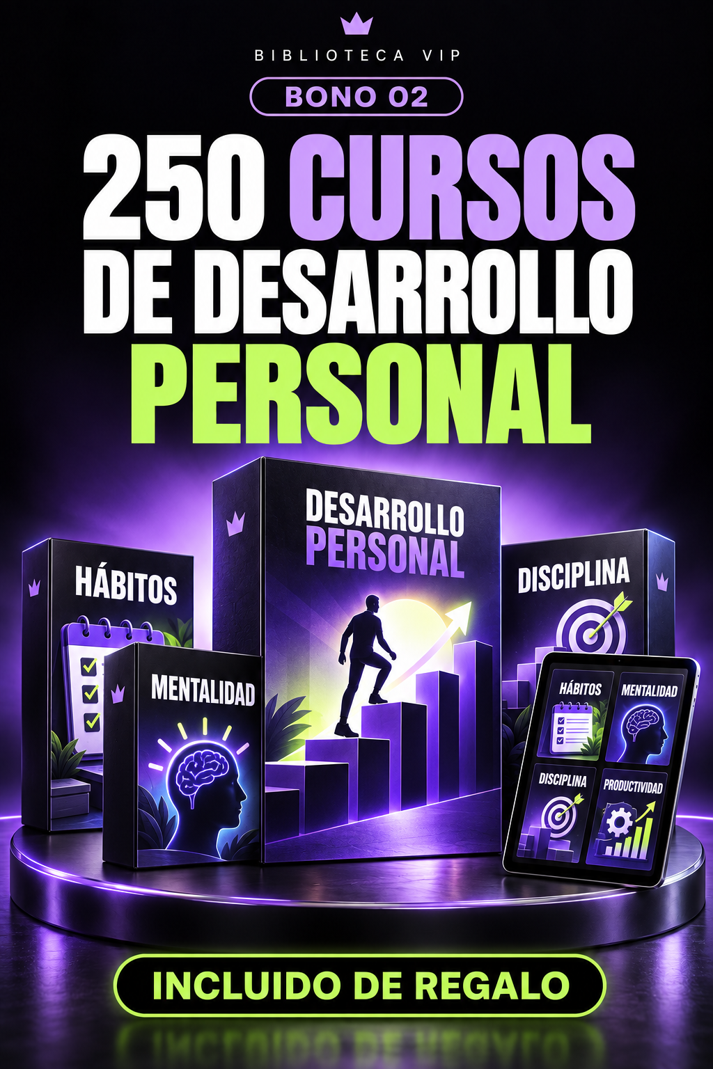 Bono 02: 250 cursos de desarrollo personal. Incluido de regalo.